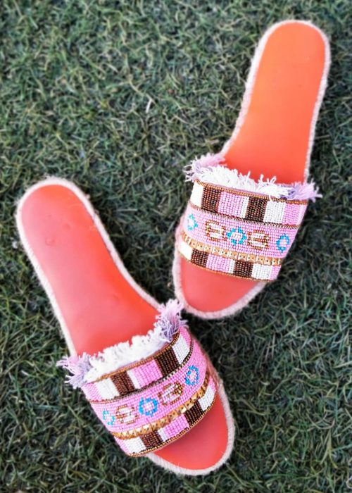 sandalias rosa planas piel piti cuiti imagen frontal