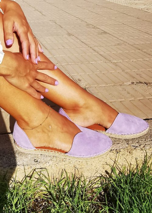 alpargatas lila piel BsB imagen lateral